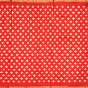 Black Handloom Pochampally Ikat Silk Saree With Red Border-Black