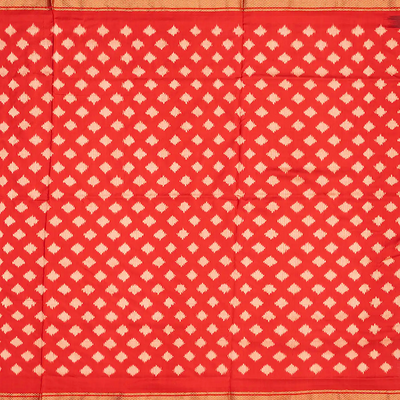 Black Handloom Pochampally Ikat Silk Saree With Red Border-Black