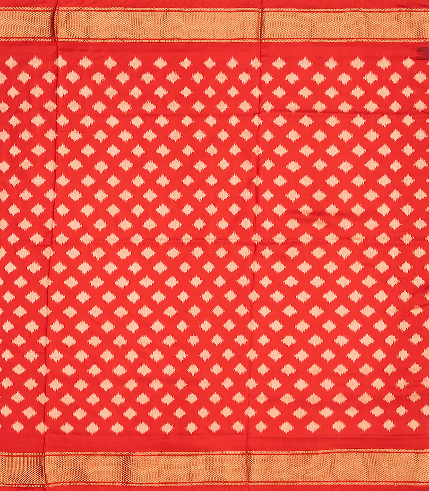 Black Handloom Pochampally Ikat Silk Saree With Red Border-Black