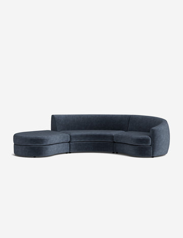 Indigo Performance Striated Velvet