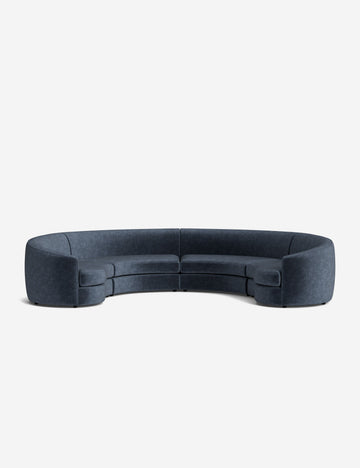 Indigo Performance Striated Velvet