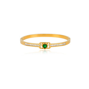 Heart Oasis Sleek 18K Gold Plated Bangle