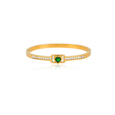 Heart Oasis Sleek 18K Gold Plated Bangle