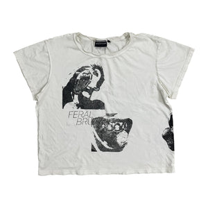 FERAL BRUTALITY T-SHIRT (FADED WHITE)