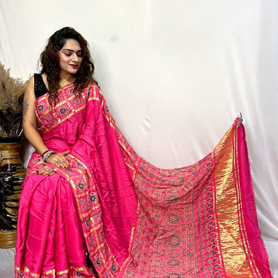 Modal Silk Gharchola Border Saree