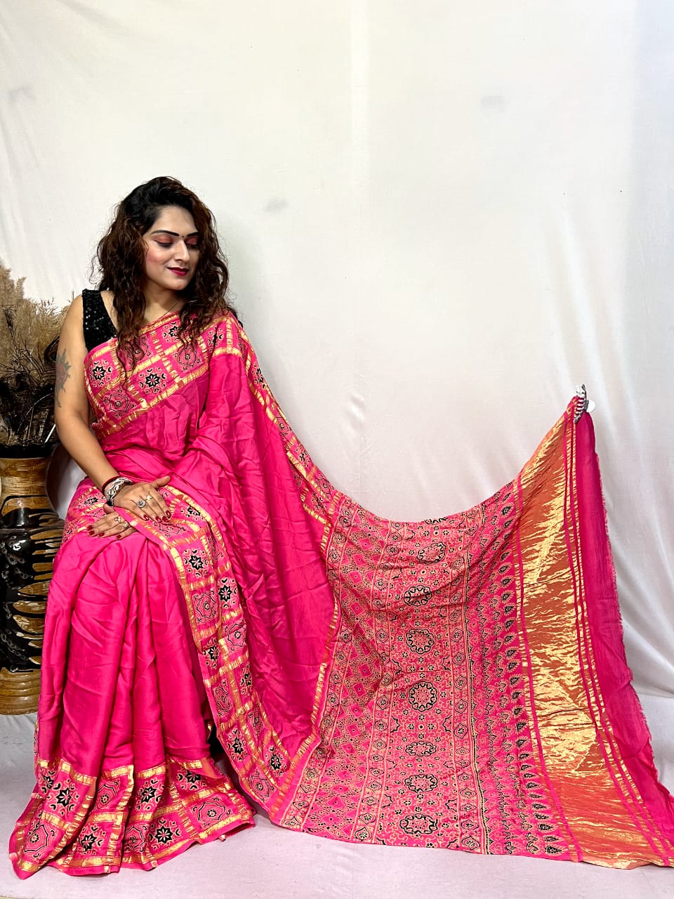 Modal Silk Gharchola Border Saree