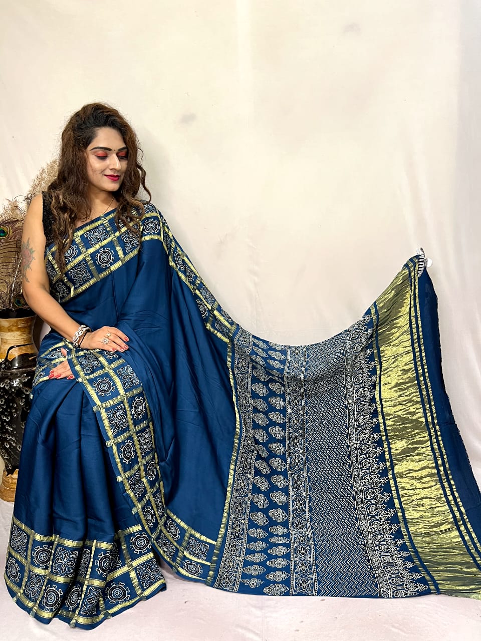 Modal Silk Gharchola Border Saree
