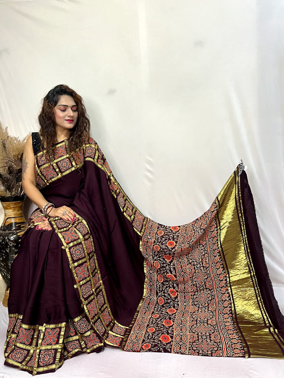 Modal Silk Gharchola Border Saree