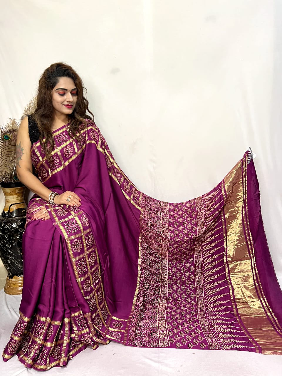 Modal Silk Gharchola Border Saree