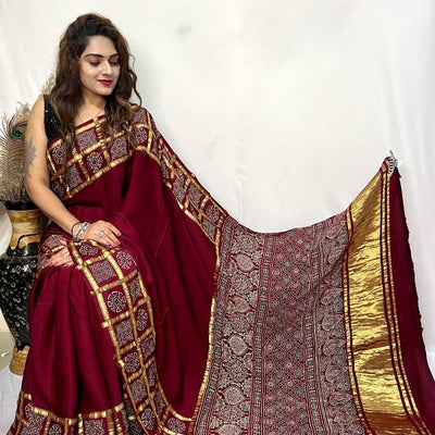 Modal Silk Gharchola Border Saree