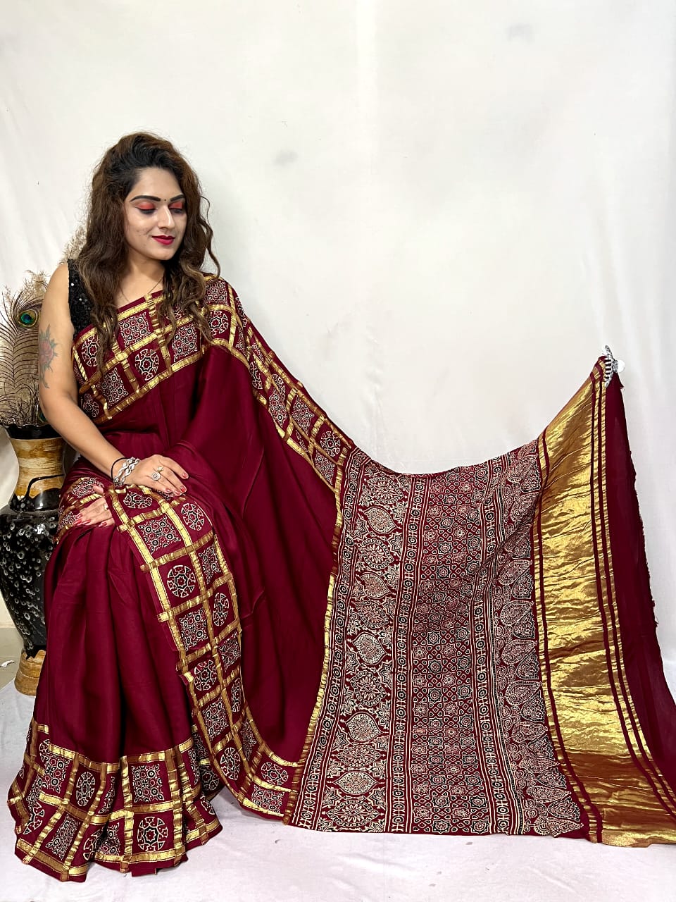 Modal Silk Gharchola Border Saree