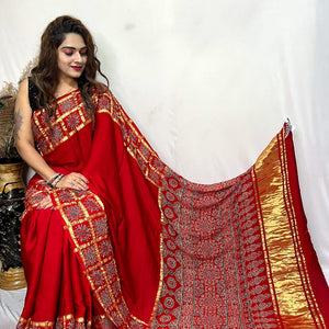 Modal Silk Gharchola Border Saree