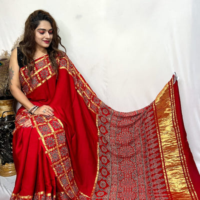 Modal Silk Gharchola Border Saree