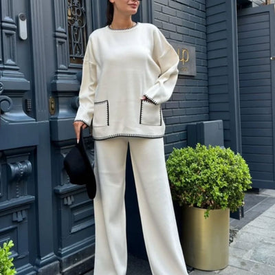 Sally Luxe Winter Coord Set- Set of Top and Pants
