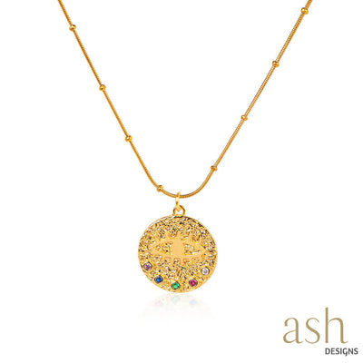 Evil Eye Disc 18K Gold Plated Necklace