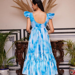 BLUE JEEVA GEORGETTE DRESS
