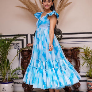 BLUE JEEVA GEORGETTE DRESS