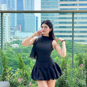 Cairo Statement Summer Dress in Black
