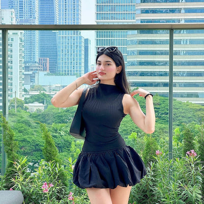 Cairo Statement Summer Dress in Black