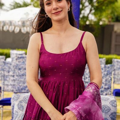 Anupriyaa Purple Silk set