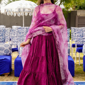 Anupriyaa Purple Silk set