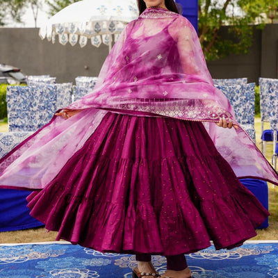 Anupriyaa Purple Silk set