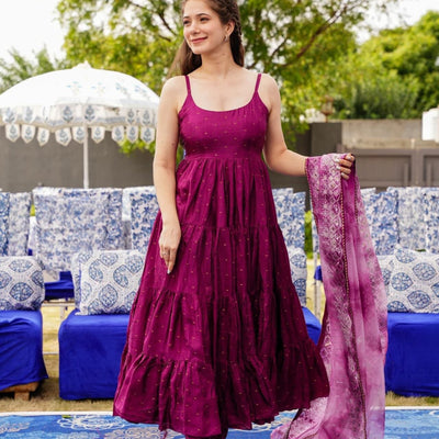 Anupriyaa Purple Silk set