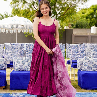 Anupriyaa Purple Silk set