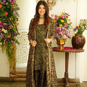 Zenia muslin kurta-shrug
