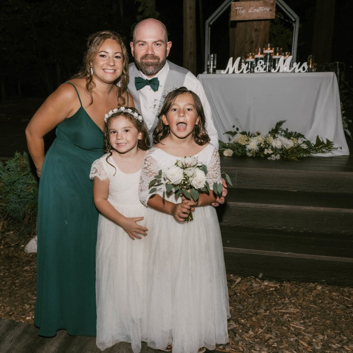 Modern White and Green Forest Wedding