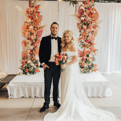 Stylish Orange and Pink Hotel Wedding