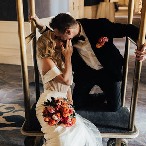 Stylish Orange and Pink Hotel Wedding