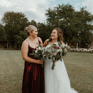 Rustic White and Maroon Wedding