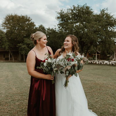 Rustic White and Maroon Wedding