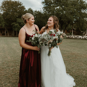 Country Crimson and White Rural Wedding