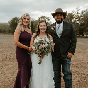 Rustic White and Maroon Wedding