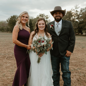 Country Crimson and White Rural Wedding
