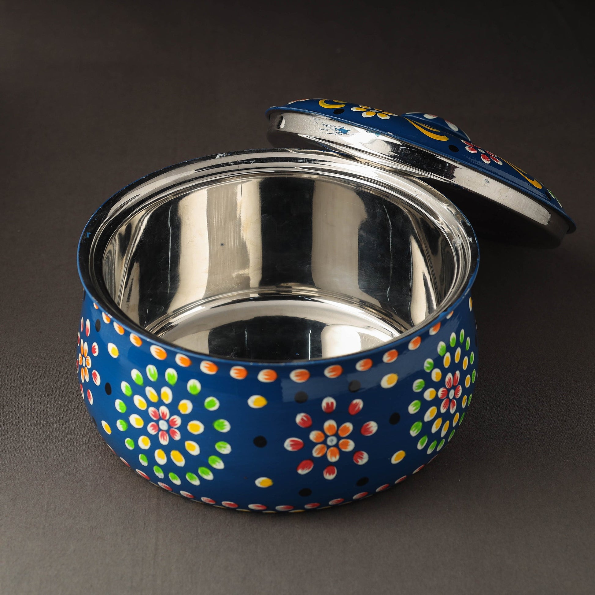 Banaras Handpainted Stainless Steel Casserole