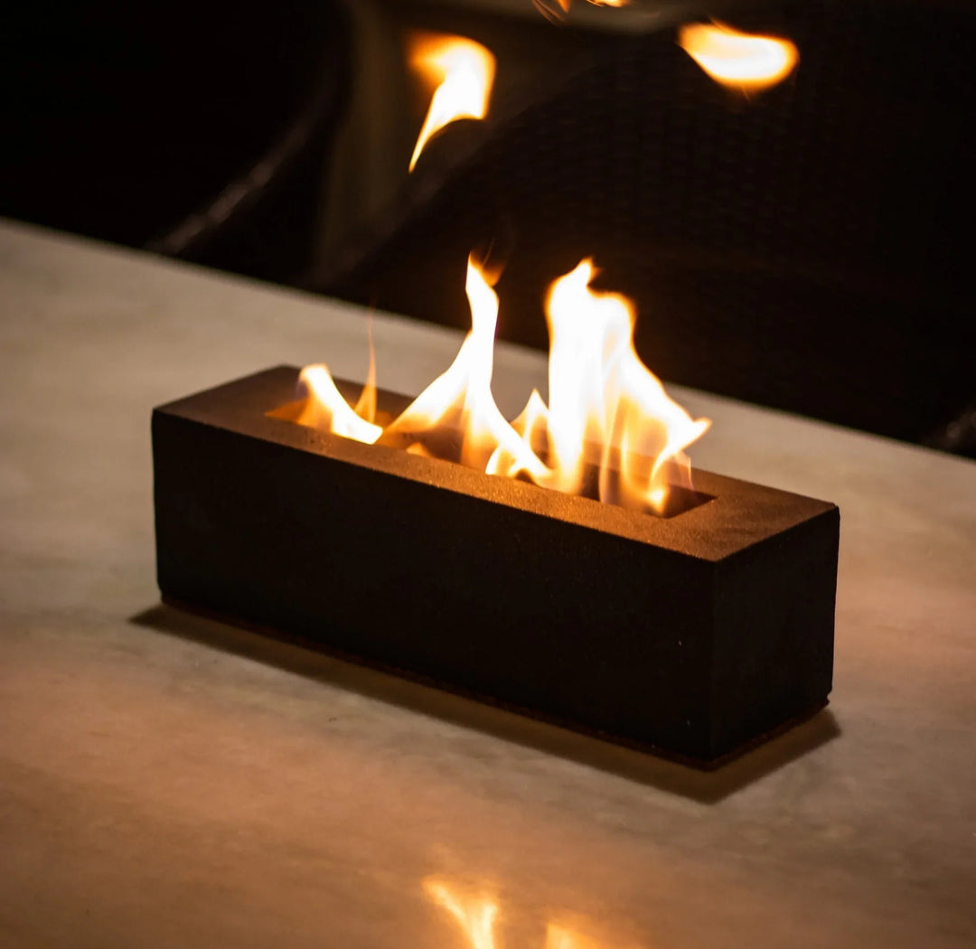 Rectangular Concrete Bio-Ethanol Tabletop Fireplace Indoor and Outdoor