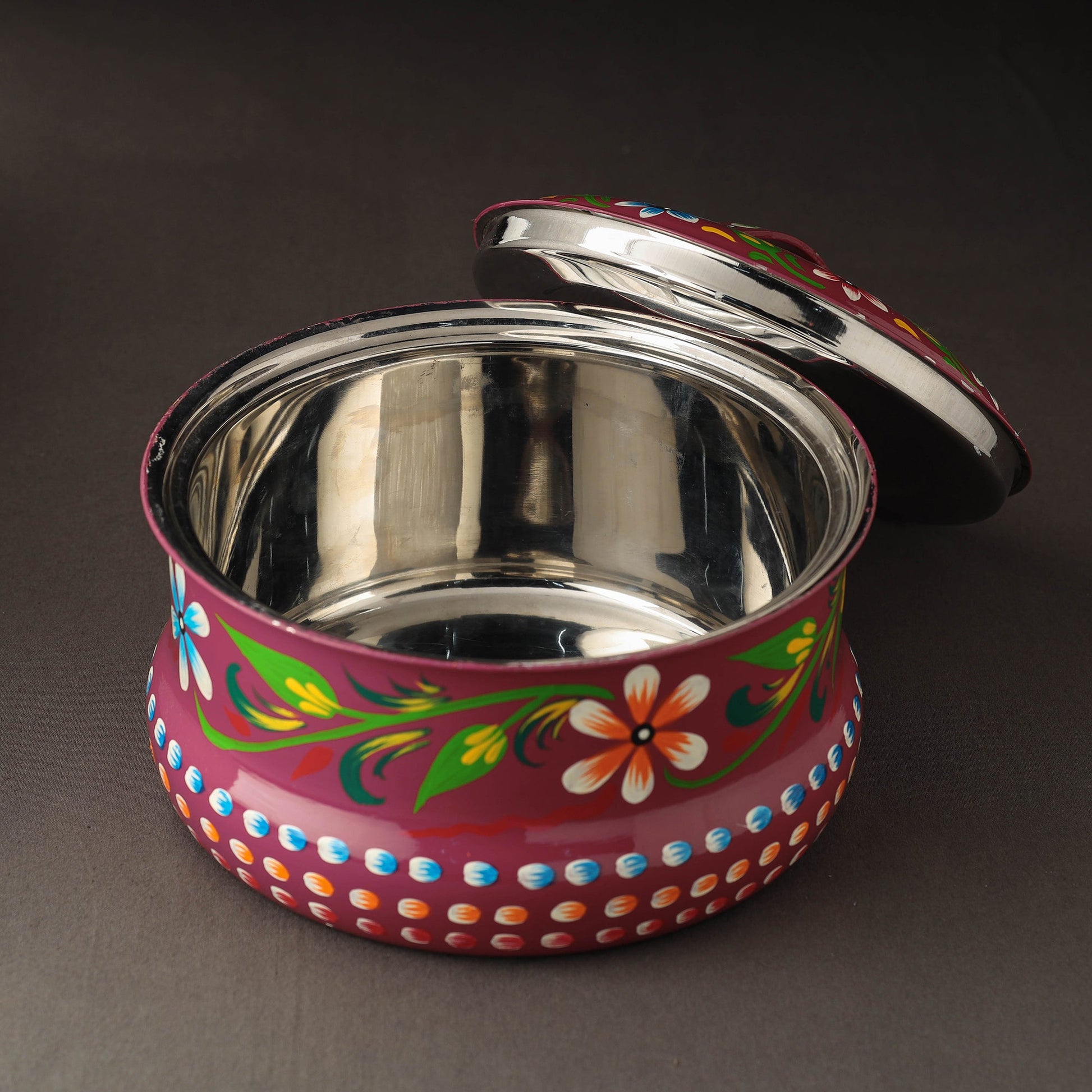 Banaras Handpainted Stainless Steel Casserole