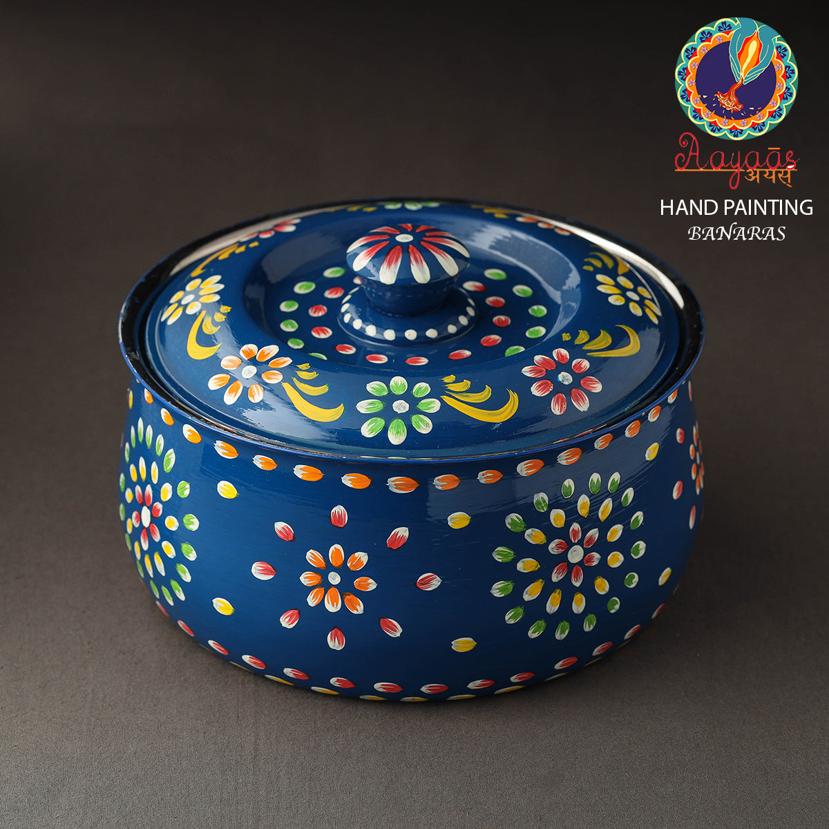 Banaras Handpainted Stainless Steel Casserole