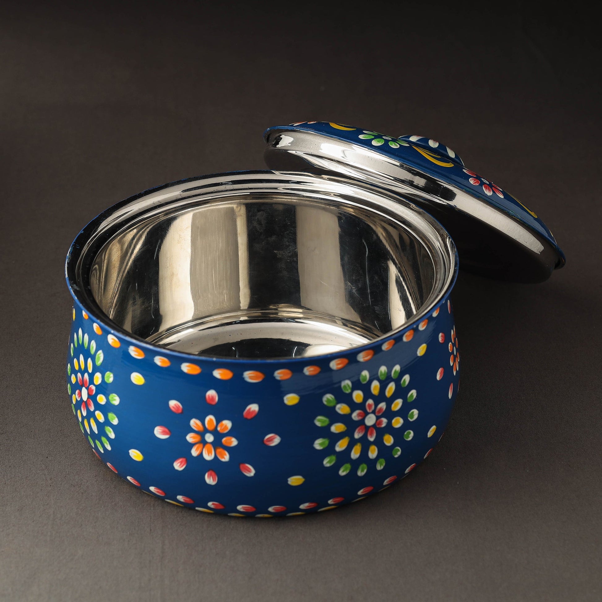 Banaras Handpainted Stainless Steel Casserole