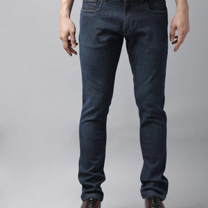 Rare Rabbit Earth  Navy Jeans Pant Cotton Fabric Slim Fit Button & Zip Closure