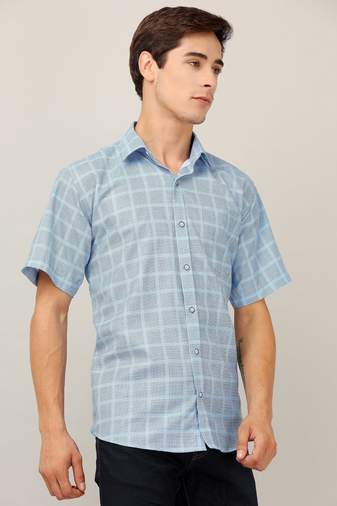 Darnandstitch® Printed Striped Short-Sleeve Shirt