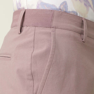 Rare Rabbit Men's Driver Pink Polyester Viscose Fabric Button & Zip Closure Slim Fit Trouser