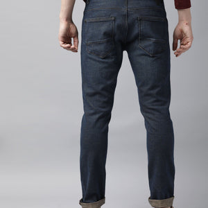 Rare Rabbit Earth  Navy Jeans Pant Cotton Fabric Slim Fit Button & Zip Closure