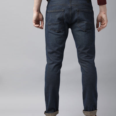 Rare Rabbit Earth  Navy Jeans Pant Cotton Fabric Slim Fit Button & Zip Closure