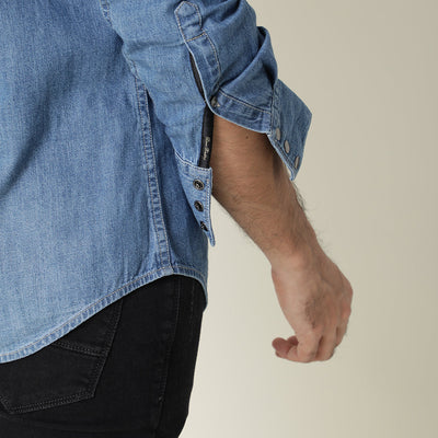 Rare Rabbit Men's Taison Light Blue Full Sleeves Denim Shirt