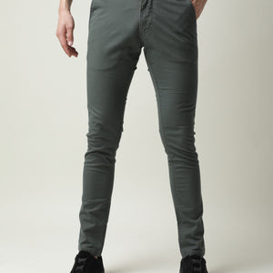 Rare Rabbit Men'S'S Saho Olive Jeans Pant Cotton Lycra Fabric Slim Fit Mid-Rise Waist Zipper Closure