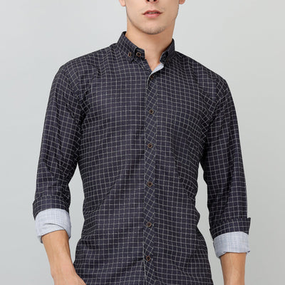 Darnandstitch® Printed Black Checkered Shirt
